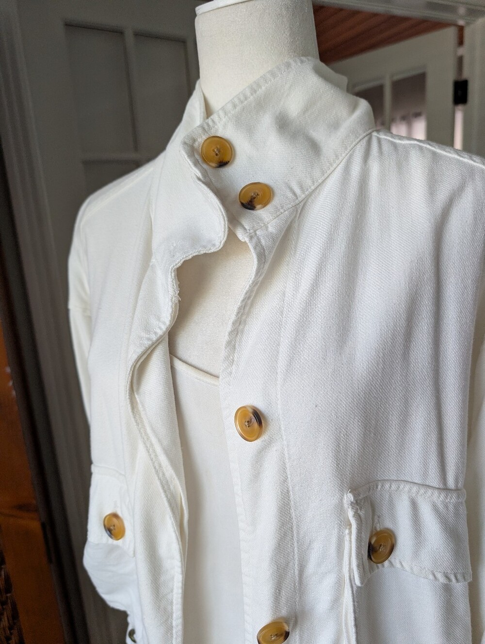 BlankNYC Cream Women's Lightweight Button-Front Utility Jacket XS - Picture 4 of 12